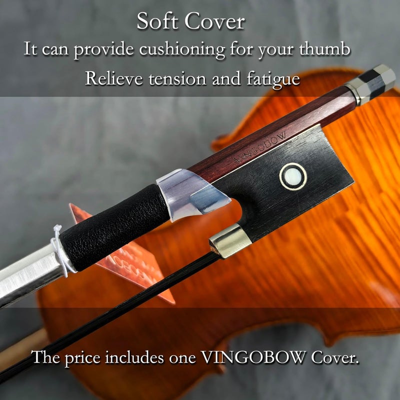 VINGOBOW Brazilwood Violin Bow 3/4 Size 69cm Ebony Frog Natural Mongolian Black Horsehair Well Balanced Sweet Tone - Image 2